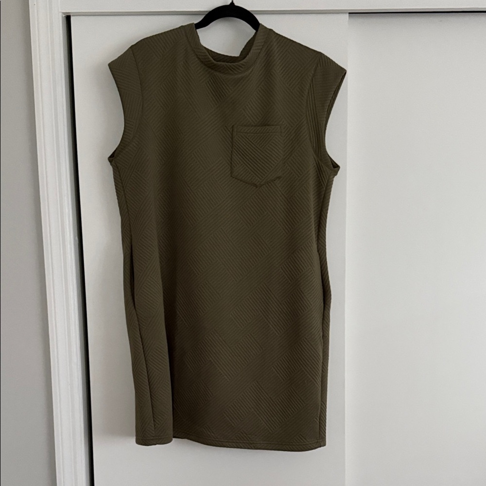 Sleeveless Olive Dress